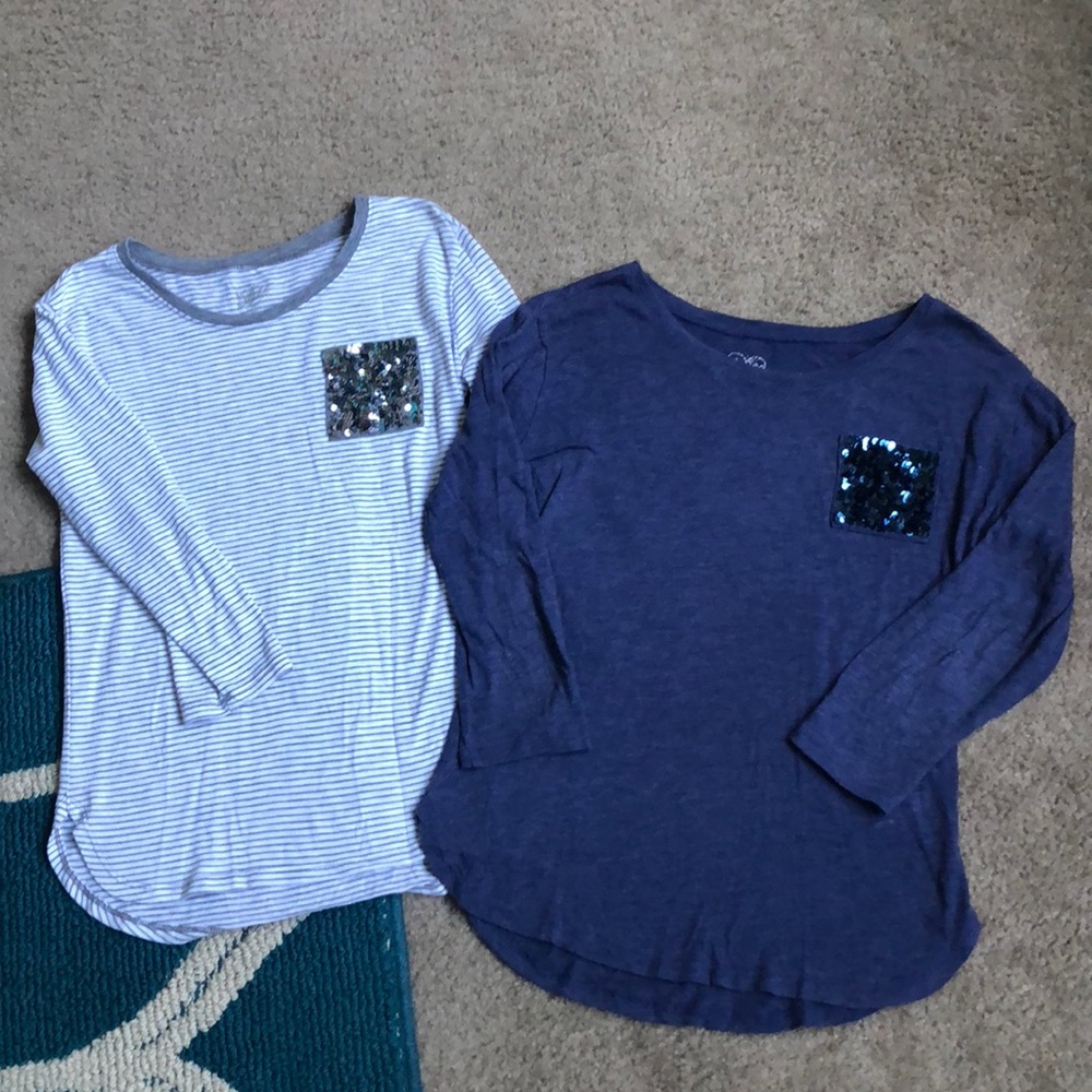 Justice 3/4 sleeve shirts